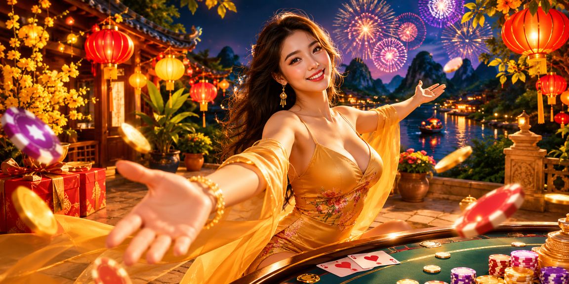 Người chơi thưởng thức trò chơi bài tại Hội An với đèn lồng truyền thống